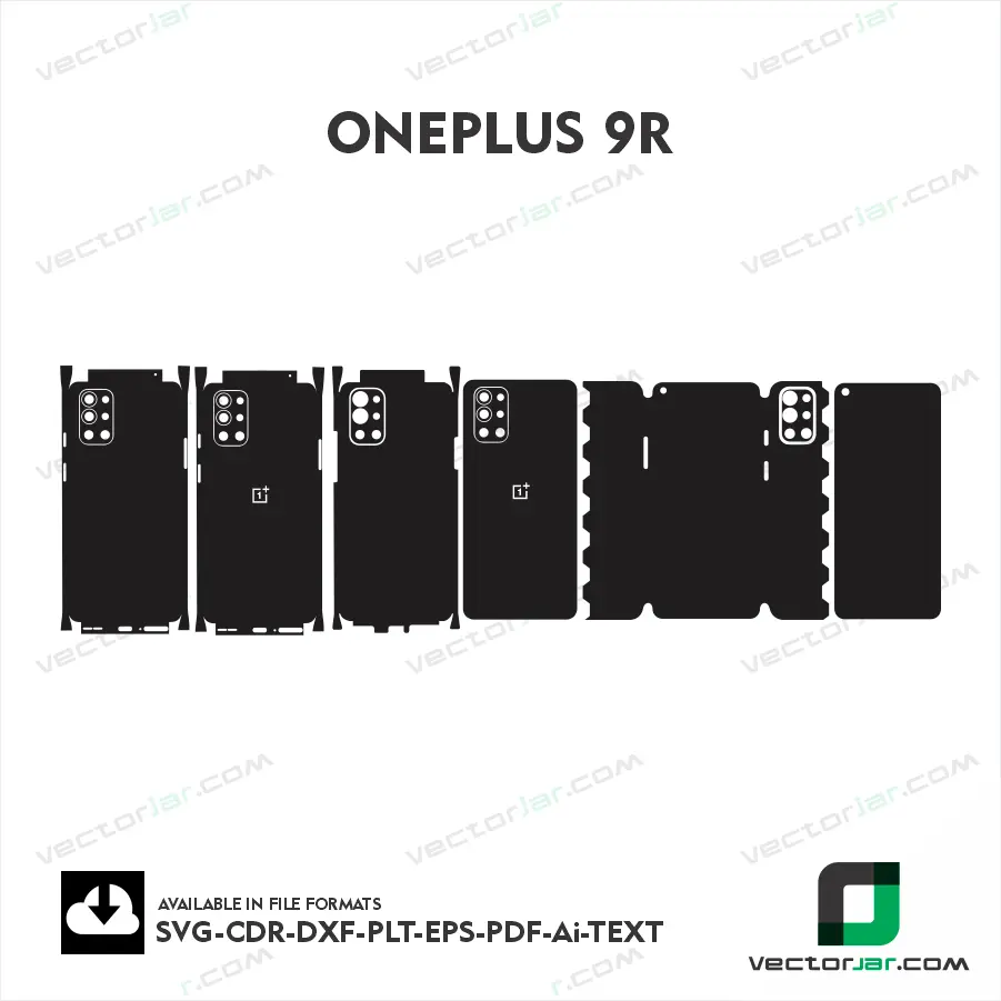 OnePlus 9R Skin Template Vector Cutting File