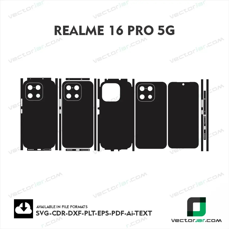 Realme 16 Pro 5G Skin Vector Template Cutting File