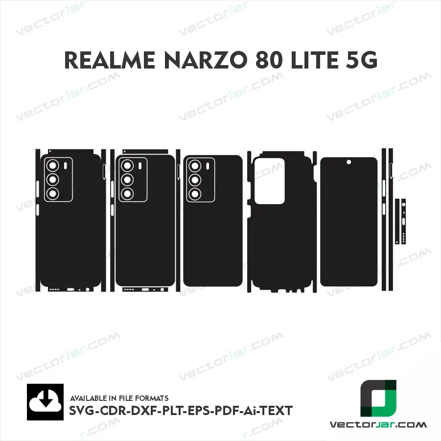 Realme Narzo 80 Lite 5G Skin Vector Template Cutting File