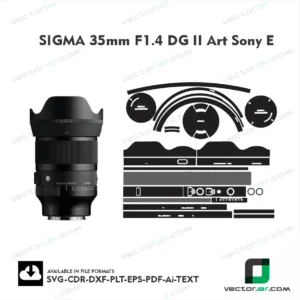 Sigma 35mm F1.4 DG DN II Art Sony E Lens Skin Vector Template
