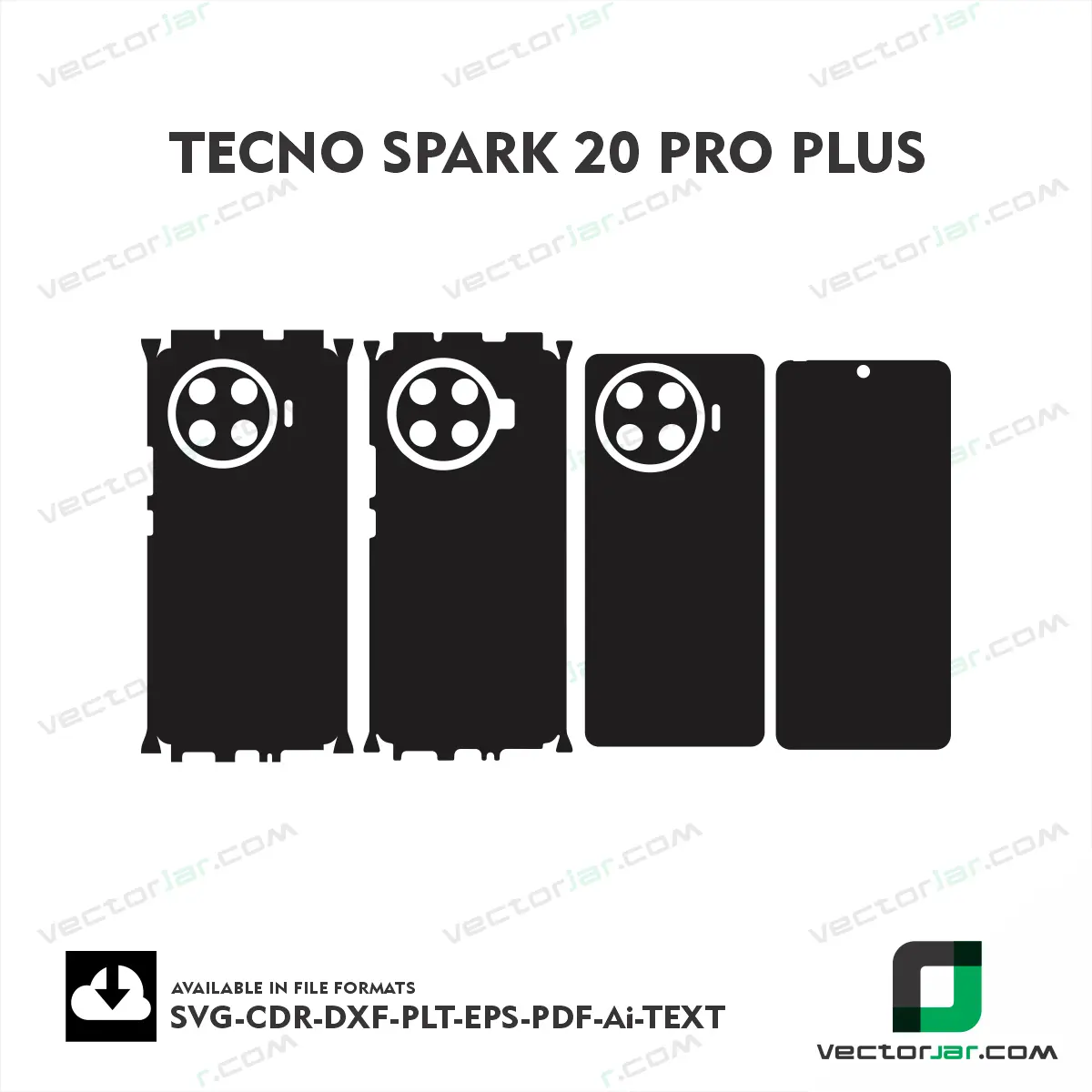 Tecno Spark 20 Pro Plus Skin Vector Template Cutting File
