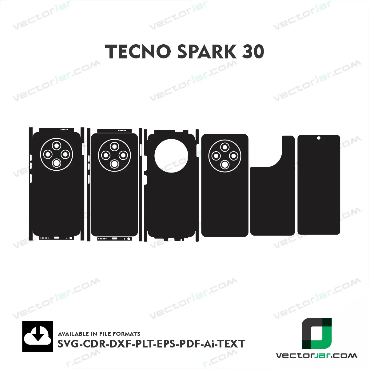 Tecno Spark 30 Skin Vector Template Cutting File