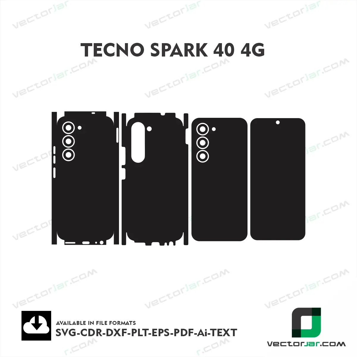 Tecno Spark 40 4G Skin Vector Template Cutting File