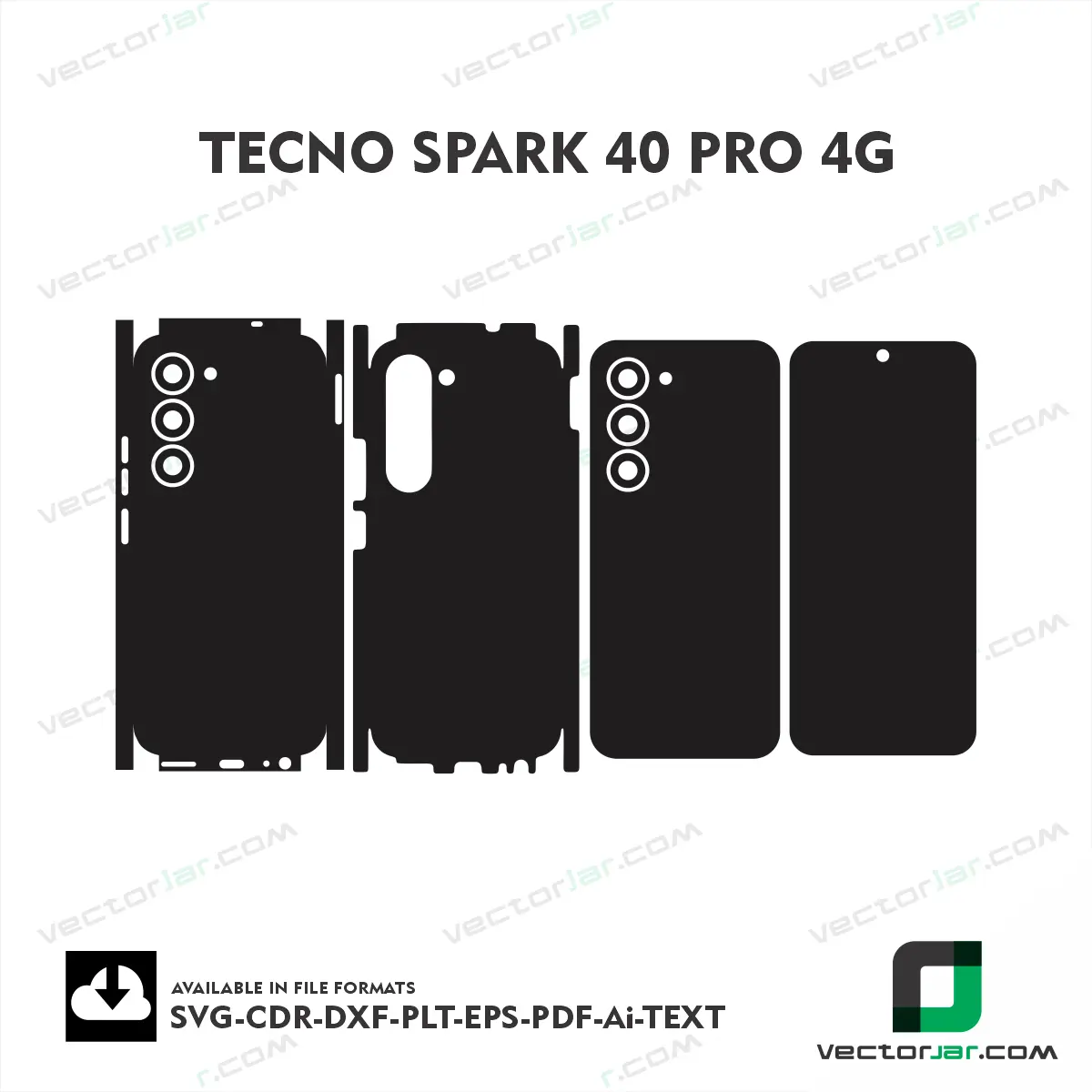 Tecno Spark 40 Pro 4G Skin Vector Template Cutting File