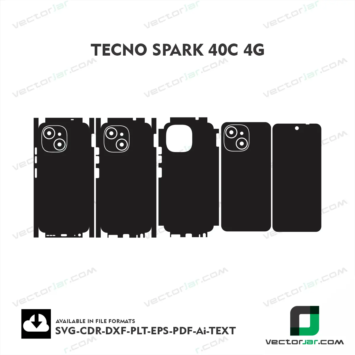 Tecno Spark 40C 4G Skin Vector Template Cutting File