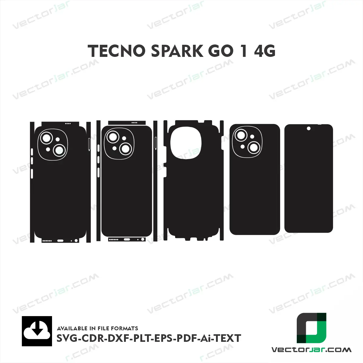 Tecno Spark Go 1 4G Skin Vector Template Cutting File