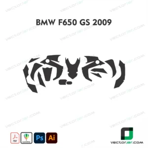 BMW F650 GS 2009 Motorcycle PPF and Vinyl Wrap Template Vector