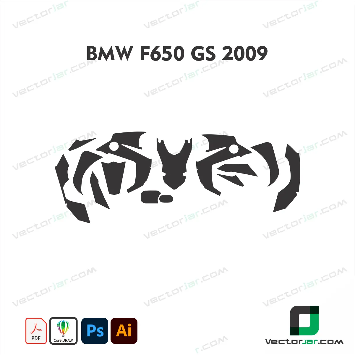 BMW F650 GS 2009 Motorcycle PPF and Vinyl Wrap Template Vector