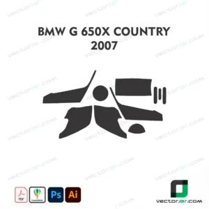 BMW G 650 Xcountry 2007 Motorcycle Paint Protection Film and Vinyl Wrap Vector Template