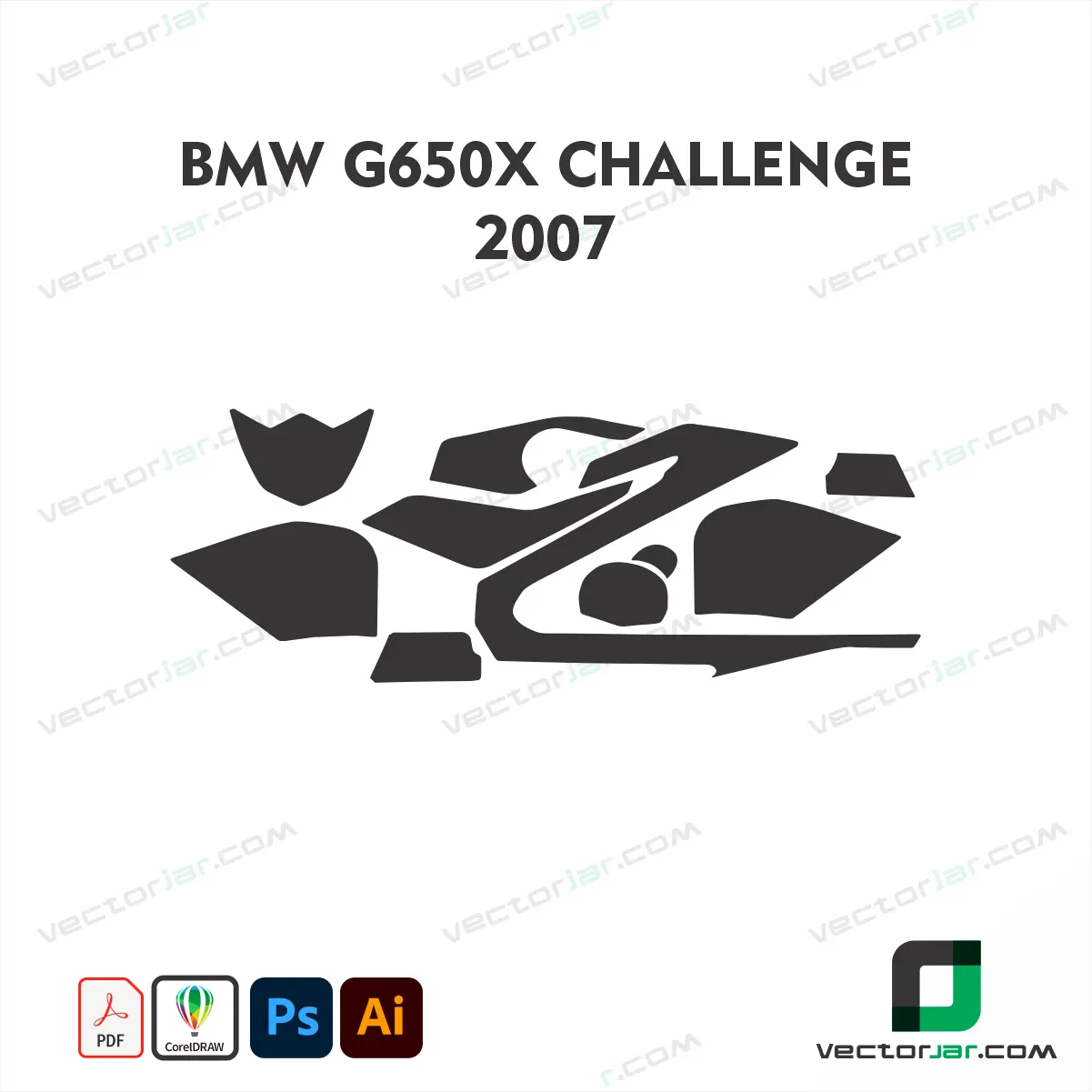 BMW G650 Xchallenge 2007 Motorcycle Paint Protection Film and Vinyl Wrap Vector Template