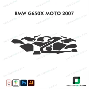 BMW G650 Xmoto 2007 Motorcycle Paint Protection Film and Vinyl Wrap Vector Template