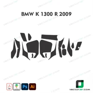 BMW K1300 R 2009 Motorcycle Paint Protection Film and Vinyl Wrap Vector Template