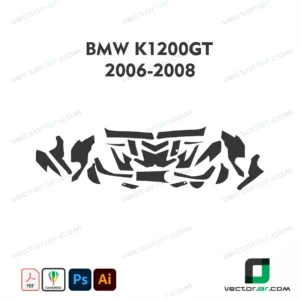 BMW K1200 GT 2006-2008 Motorcycle Paint Protection Film and Vinyl Wrap Vector Template
