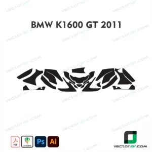 BMW K1600 GT 2011 Motorcycle Paint Protection Film and Vinyl Wrap Vector Template