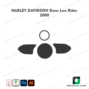 Harley-Davidson Dyna Low Rider 2000 Motorcycle Paint Protection Film and Vinyl Wrap Vector Template