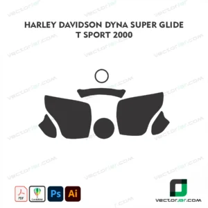 Harley-Davidson Dyna Super Glide T Sport 2000 Motorcycle Paint Protection Film and Vinyl Wrap Vector Template