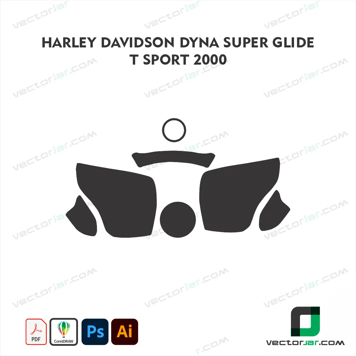 Harley-Davidson Dyna Super Glide T Sport 2000 Motorcycle Paint Protection Film and Vinyl Wrap Vector Template