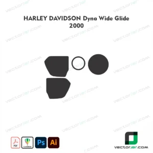Harley-Davidson Dyna Wide Glide 2000 Motorcycle Paint Protection Film and Vinyl Wrap Vector Template