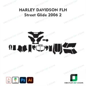 Harley-Davidson FLH Street Glide 2006 Motorcycle Paint Protection Film and Vinyl Wrap Vector Template