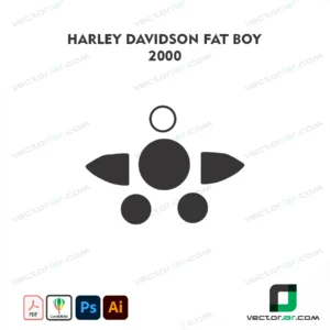 Harley-Davidson Fat Boy 2000 Motorcycle Paint Protection Film and Vinyl Wrap Vector Template
