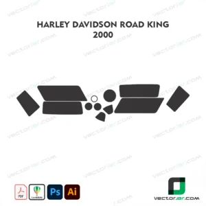Harley-Davidson Road King 2000 Motorcycle Paint Protection Film and Vinyl Wrap Vector Template
