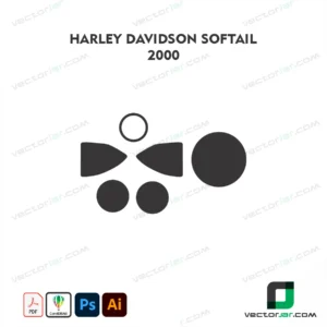 vHarley-Davidson Softail 2000 Motorcycle Paint Protection Film and Vinyl Wrap Vector Template