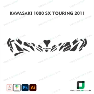 Kawasaki 1000 SX Touring 2011 Motorcycle Paint Protection Film and Vinyl Wrap Vector Template