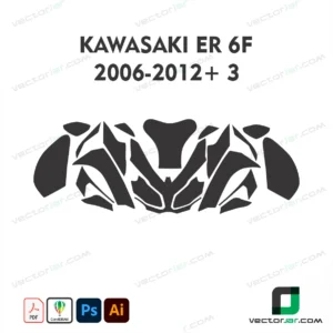 Kawasaki ER-6F 2006-2012 Motorcycle Paint Protection Film and Vinyl Wrap Vector Template