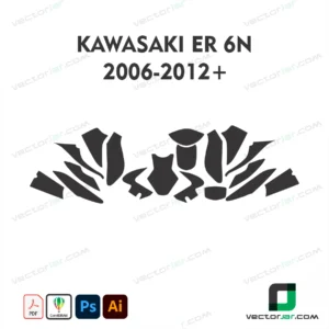 Kawasaki ER-6N 2006-2012+ Motorcycle Paint Protection Film and Vinyl Wrap Vector Template