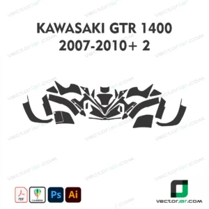 Kawasaki GTR 1400 2007-2010+ 2 Motorcycle Paint Protection Film and Vinyl Wrap Vector Template