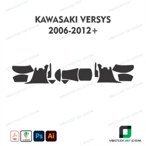 Kawasaki Versys 2006-2012+ Motorcycle Paint Protection Film and Vinyl Wrap Vector Template