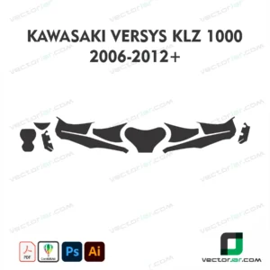 Kawasaki Versys KLZ 1000 2006-2012+ Motorcycle Paint Protection Film and Vinyl Wrap Vector Template