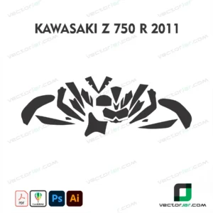 Kawasaki Z 750 R 2011 Motorcycle Paint Protection Film and Vinyl Wrap Vector Template