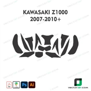 Kawasaki Z1000 2007-2010+ Motorcycle Paint Protection Film and Vinyl Wrap Vector Template
