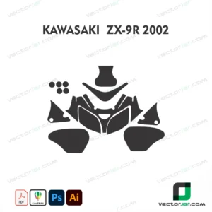 Kawasaki ZX-9R 2002 Motorcycle Paint Protection Film and Vinyl Wrap Vector Template