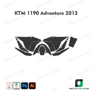 KTM 1190 Adventure 2013 Motorcycle Paint Protection Film and Vinyl Wrap Vector Template