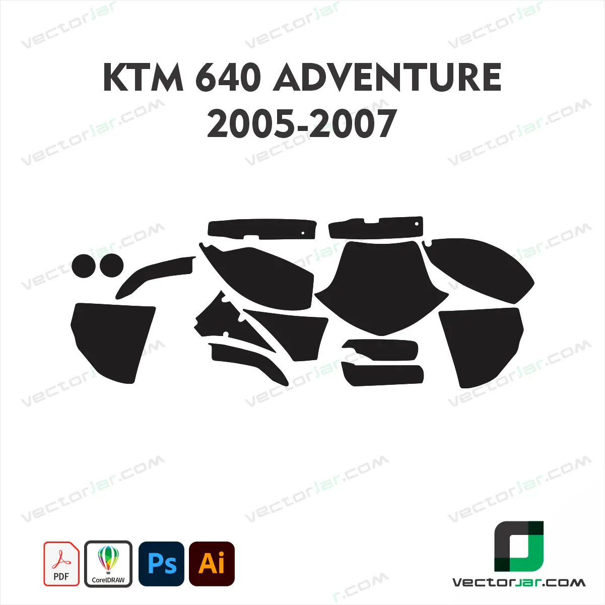 KTM 640 Adventure 2005-2007 PPF & Wrap Template