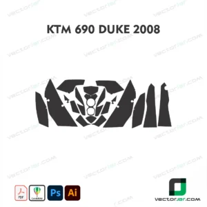 KTM 690 Duke 2008 Motorcycle Paint Protection Film and Vinyl Wrap Vector Template