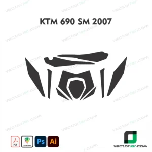 KTM 690 SM 2007 Motorcycle Paint Protection Film and Vinyl Wrap Vector Template