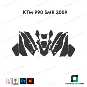 KTM 990 SMR 2009 Motorcycle Paint Protection Film and Vinyl Wrap Vector Template