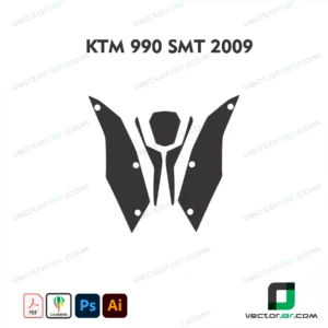 KTM 990 SMT 2009 Motorcycle Paint Protection Film and Vinyl Wrap Vector Template