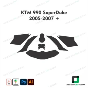 KTM 990 Super Duke 05-2007+ PPF & Wrap Template