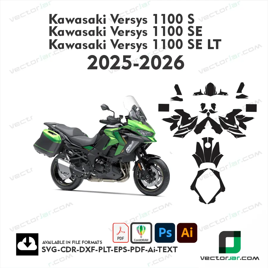 Kawasaki Versys 1100 SE LT 2025-2026 PPF & Wrap Template