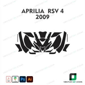 Aprilia RSV4 2009 Motorcycle Paint Protection Film and Vinyl Wrap Vector Template
