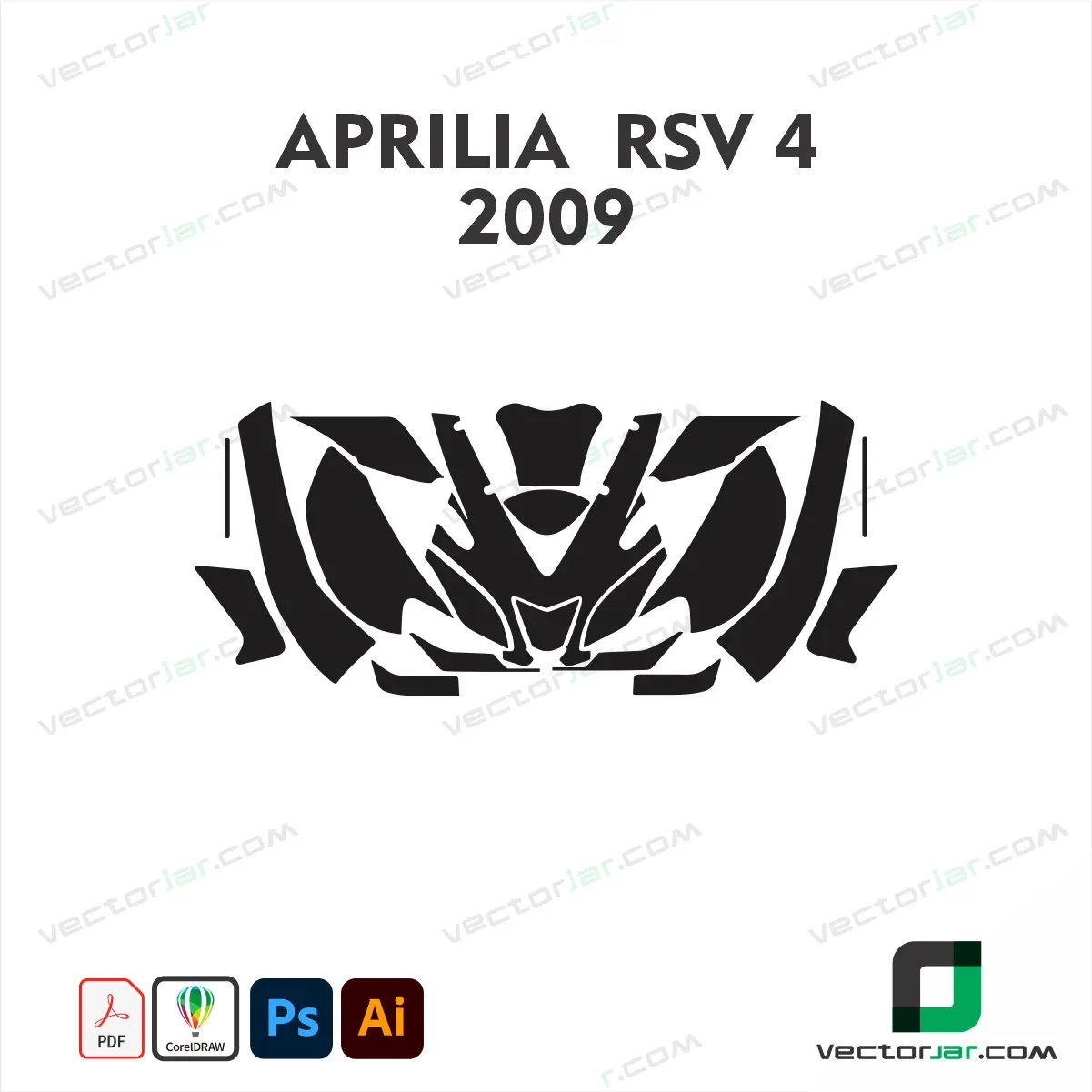 Aprilia RSV4 2009 Motorcycle Paint Protection Film and Vinyl Wrap Vector Template