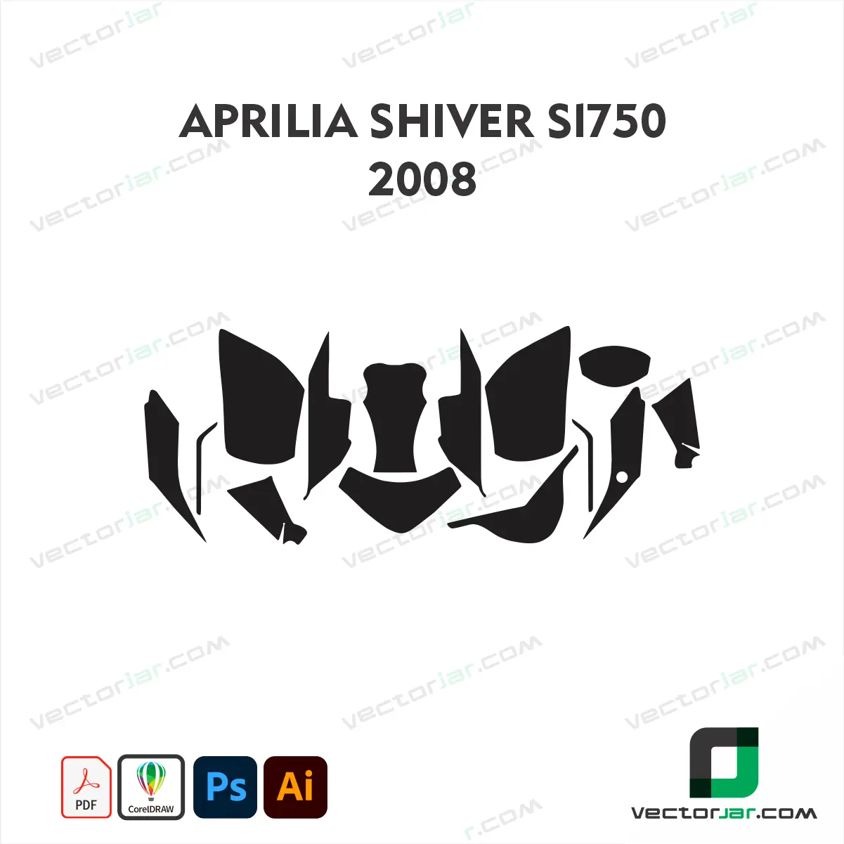 Aprilia Shiver SL750 2008 Motorcycle Paint Protection Film and Vinyl Wrap Vector Template