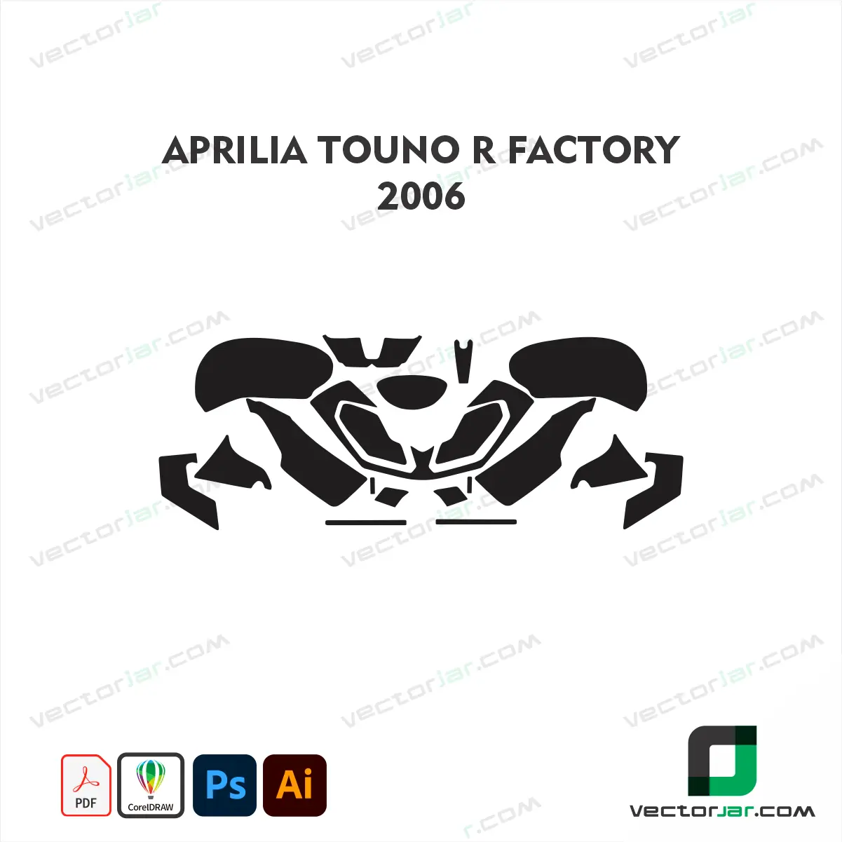 Aprilia Tuono R Factory 2006 Motorcycle Paint Protection Film and Vinyl Wrap Vector Template