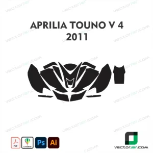Aprilia Tuono V4 2011 Motorcycle Paint Protection Film and Vinyl Wrap Vector Template