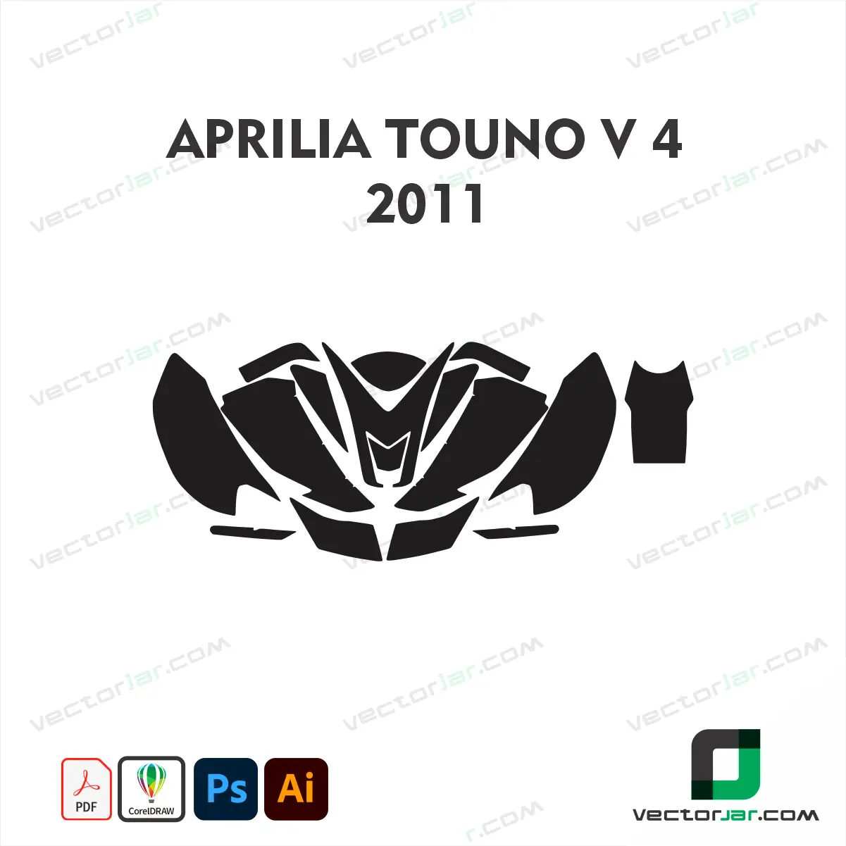 Aprilia Tuono V4 2011 Motorcycle Paint Protection Film and Vinyl Wrap Vector Template