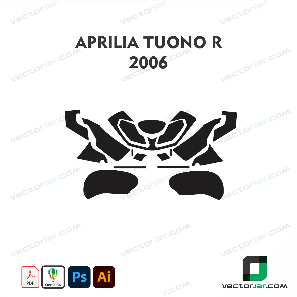 Aprilia Tuono R 2006 Motorcycle Paint Protection Film and Vinyl Wrap Vector Template
